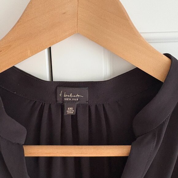 ARITZIA Babaton Black 100% Silk 3/4 Length-sleeved Mini Dress - Picture 5 of 5